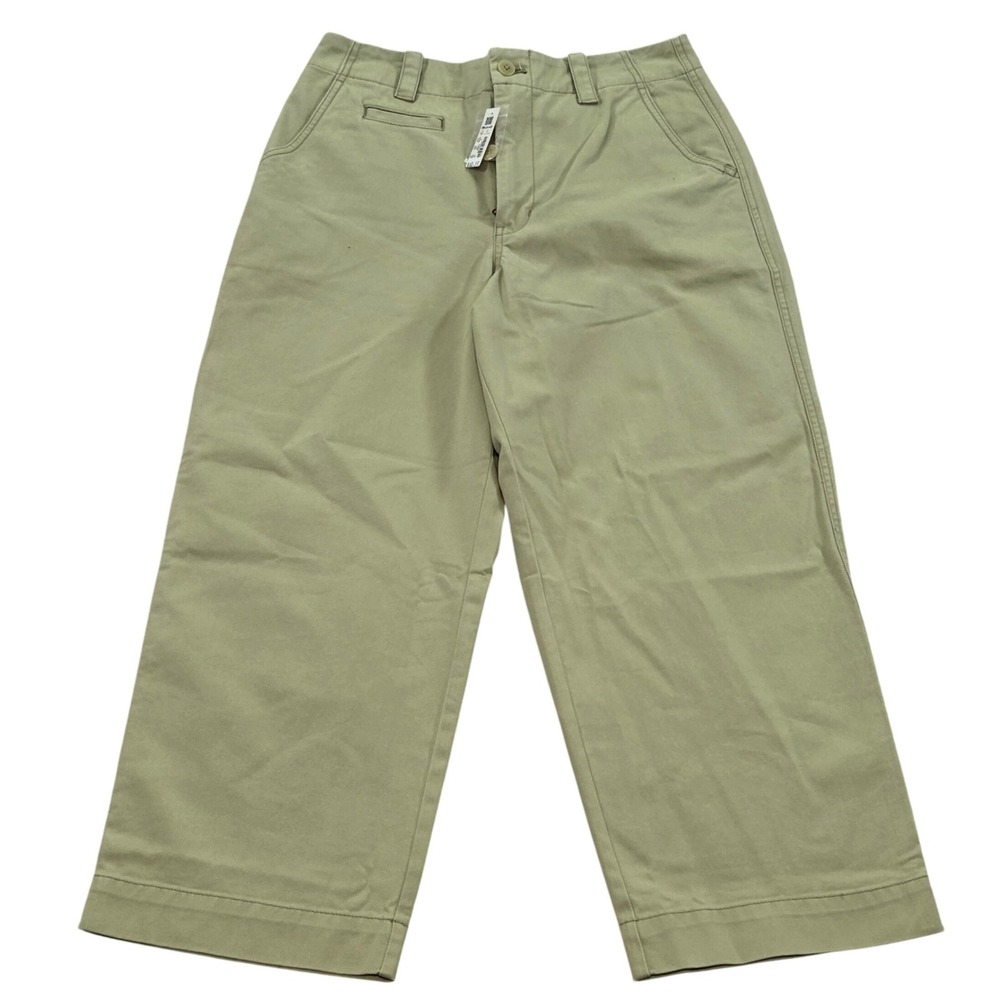 NWT Madewell Wide Leg Crop‎ Women Khaki Pants Size 6 Cotton NL220